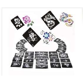 Stencils for Body Painting Glitter Tattoos, 50 sheets, Mixed Designs ***FREE P&P***