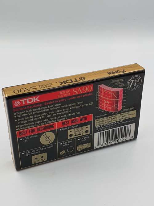 TDK SA 90 minute Super High Resolution Type II Audio Cassette New and Sealed