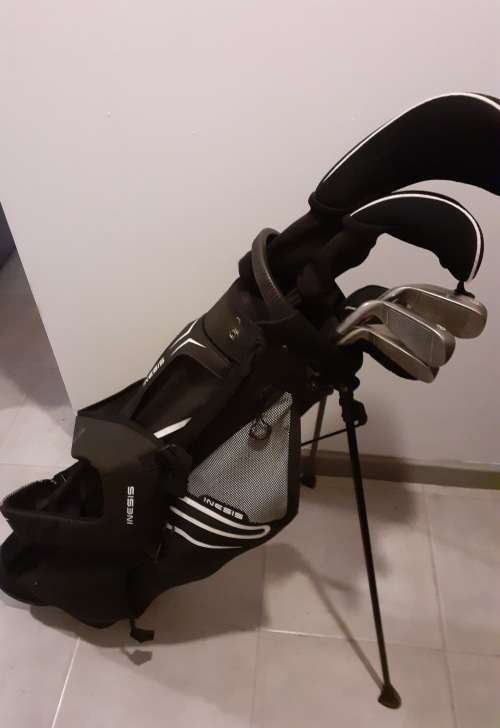 Inesis (Decathlon) 500 Mens Golf Set 7 Right Hander Clubs + Golf Ultralight Stand Bag - Black