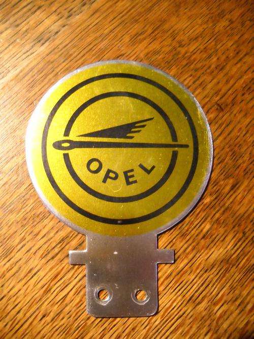 OPEL VINTAGE CAR BADGE ALUMINIUM IN VERY GOOD CONDITION