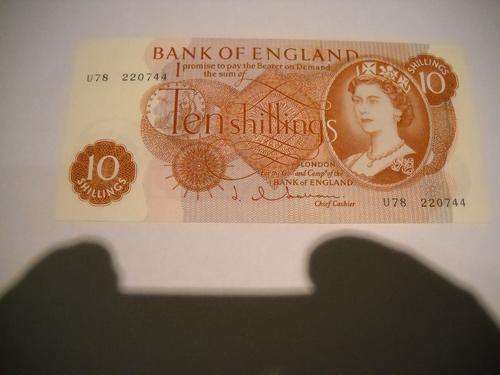 GREAT BRITAIN 10 SHILLING BANKNOTE ELIZABETH II 1961-1967  UNC SEE PICTURE
