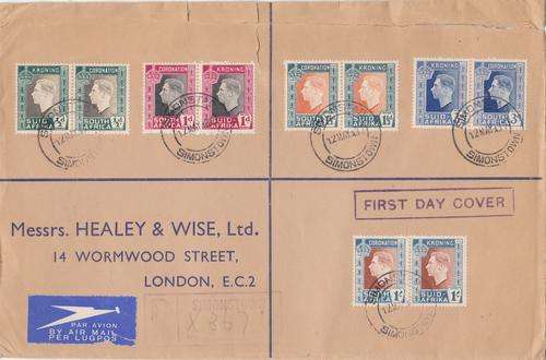 UNOFFICIAL FDC CORONATION OF KING GEORGE VI - COVER WITH VARIETIES