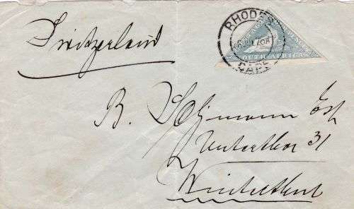 Union of South-Africa Fine Used Cover with Scarce Triangle Stamp