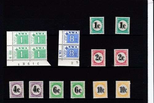 South West Africa Postage Due Mint Stamps SG D57 - 64