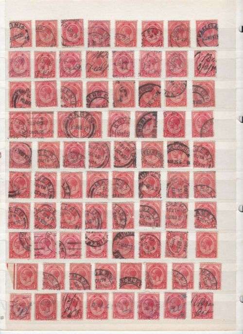 Union of South Africa - King George V SG 4 stamps incl good postmarks and pairs