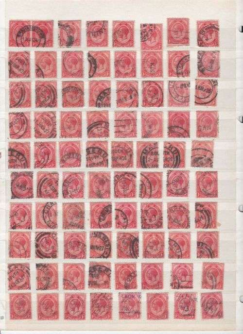 Union of South Africa - King George V SG 4 stamps incl good postmarks and pairs