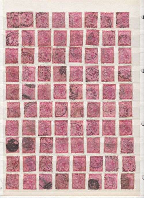 Natal SG 99 - Large Group of used duplicate stamps including rare postmarks