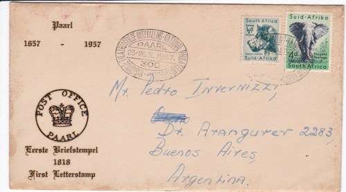 Paarl 1957 - Philatelic Exhibition / Paarl 300 Cover with insert