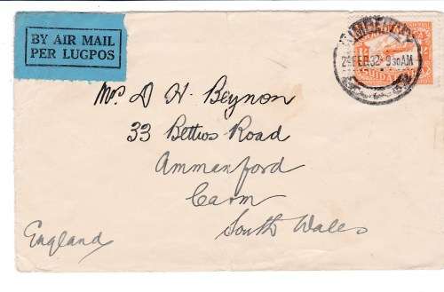 Union of South Africa - Reused Postcard - Very unusual + 1932 Airmail Cover