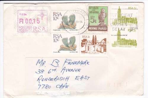 RSA - Unusual undelivered cover + 2nd cover with unusual stamp combination