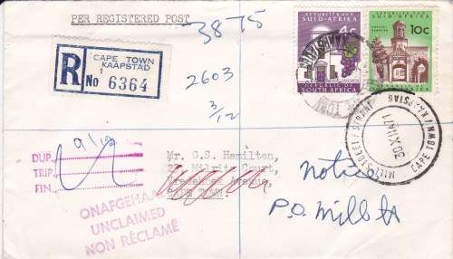 RSA - Unusual undelivered cover + 2nd cover with unusual stamp combination