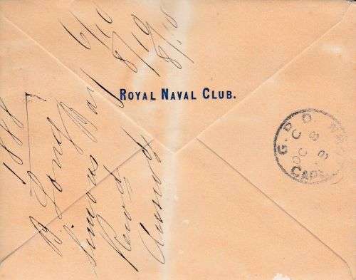 Cape of Good Hope 1888 Royal Naval Club Cover with scarce postmark
