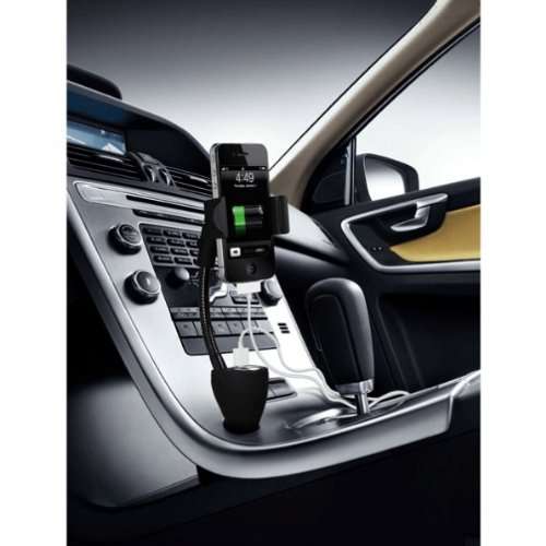 Fonus Universal Car Mount Holder with Dual USB Charger and Charging Socket for Apple Iphone 5