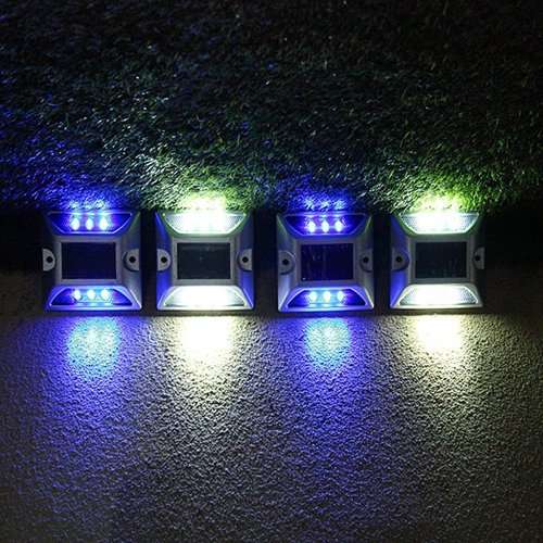 SOLMORE Solar Dock Light, 2 Pack LED Deck Light Solar Lights