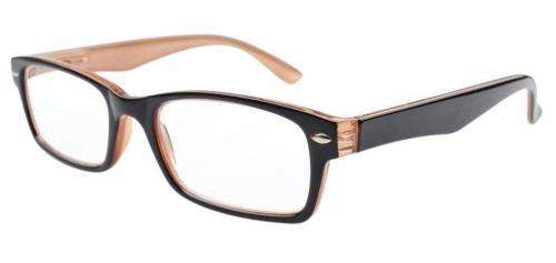Eyekepper Spring Hinges Plastic Reading Glasses W/case Black-Brown +2.25
