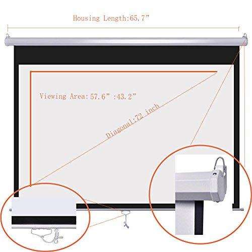Dansung Manual Pull Down Projector Screen 72" 4:3 HD Projection Screen