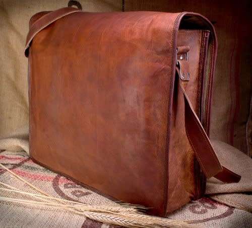 Vintage Crafts Leather Full Flap Messenger Handmade Bag Laptop Bag