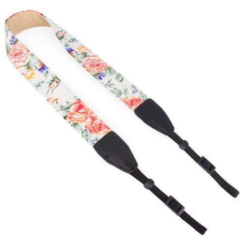 Wolven Pattern Cotton Camera Neck Shoulder Strap Belt -White Flower