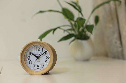 Wooden Alarm Clock Handmade Mute Snooze Nightlight With Luminous
