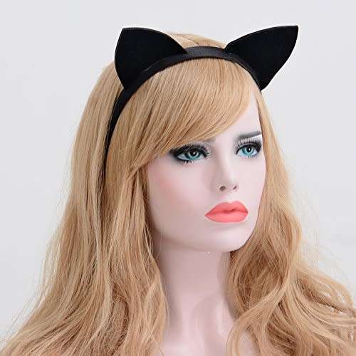TanGeekor Cat Ears Headband for Women Girls Daily Wearing, Party Fancy Dress Cat Woman Hairband Cosp