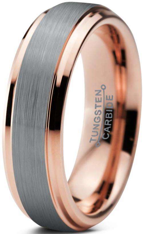 Charming Jewelers Tungsten Wedding Band Ring 6mm Men Women Comfort Fit 18k Yellow Rose Gold Black Gr