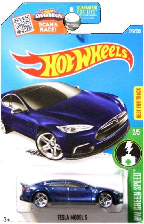 Hot Wheels 2016 HW Green Speed Tesla Model S 242/250, Blue