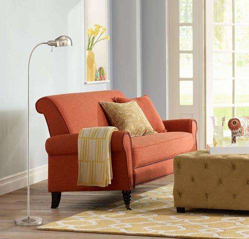 Ridley Modern Gooseneck Floor Lamp Tall Satin Nickel Adjustable Arm for Living Room Reading Bedroom