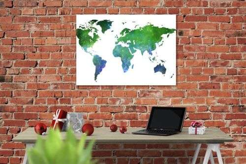 A1 Artistic World Map 6 Canvas Print