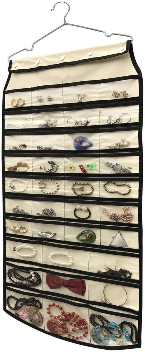 BB Brotrade Hanging Jewelry Organizer,Accessories Organizer,Double Sided 74 Pockets Organizer Holder