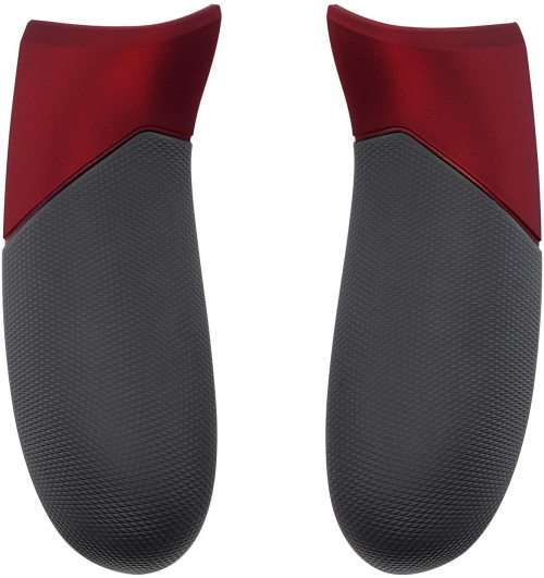 eXtremeRate Soft Touch Red Rubberized Right Left Side Rails, Replacement Rear Handle Grips, Back Pan