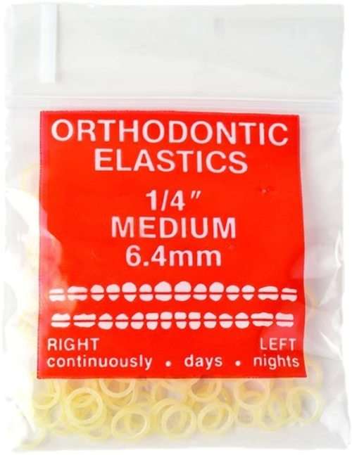 100 pack Orthodontic Elastics Bands 1/4 Inch diameter - Great for Dreadlocks, Braids, Top knots