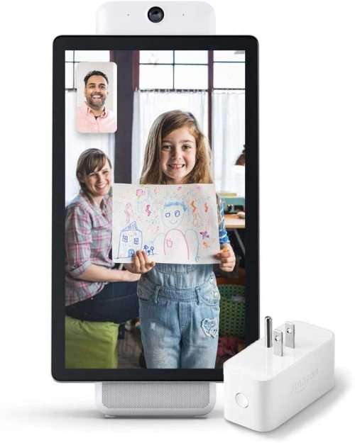 Portal Plus from Facebook bundle with Amazon Smart Plug - White