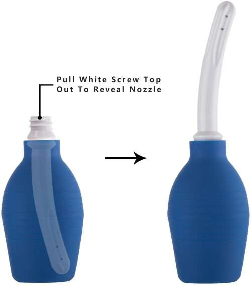 Enema Bulb Clean Anal Vaginal Silicone Douche for Men Women and Men (Blue Color) - Comfortable Medic