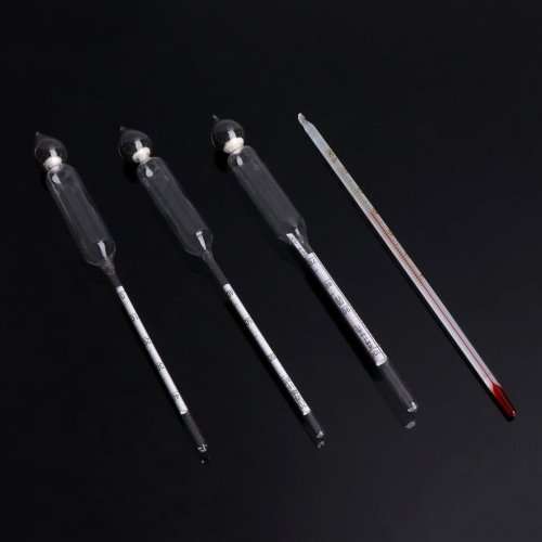 3 Pcs 0-100% Hydrometer Alcoholmeter Tester Set Alcohol Meter + Thermometer
