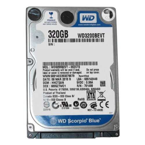 Western Digital 320GB 5400RPM SATA Laptop Hard Drive