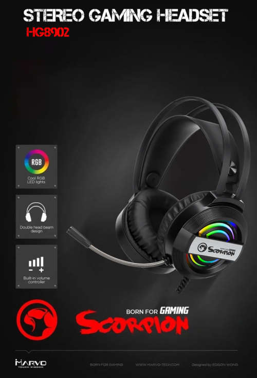 MARVO HG8902 Stereo Gaming Headset - Powerful bass Sounds