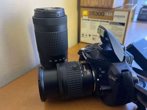Nikon D5300 DSLR Camera With 2 Lens + Tripod and Accessories