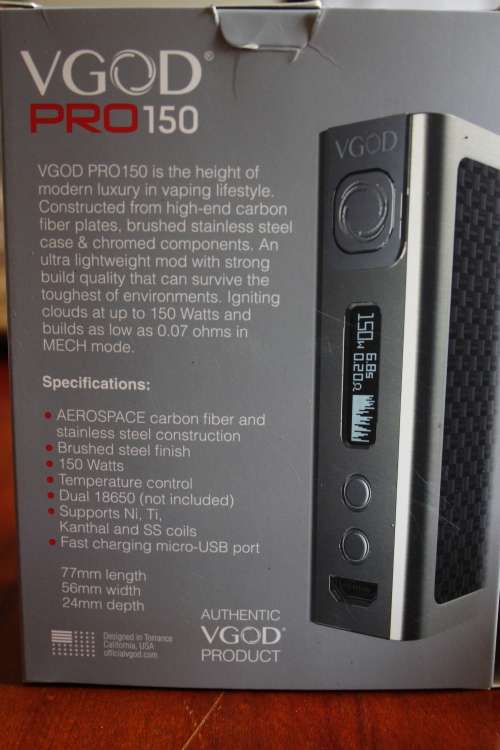 VGOD Pro 150 TC Box Mod PLUS Accessories