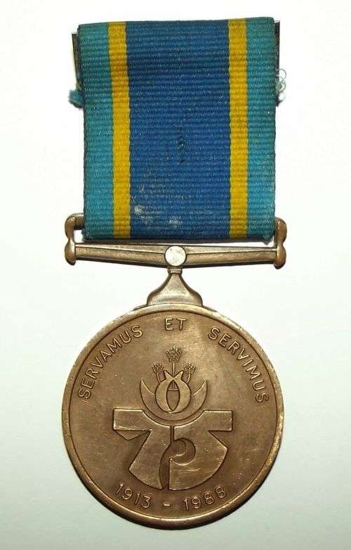 1988 SA Police 75th Anniversary Medal - 400404F Konst. W. Geringer