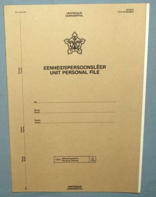 Unused SADF Unit Personal File