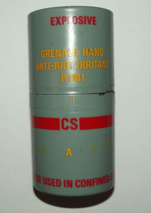 Old Police Anti Riot Irritant Hand Grenade Explosive Canister
