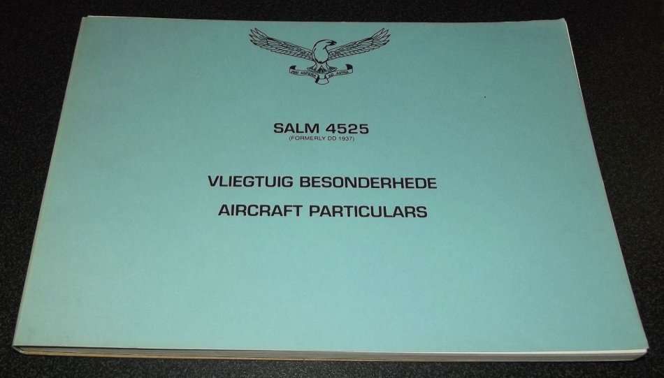Unused SAAF Aircraft Particulars Book