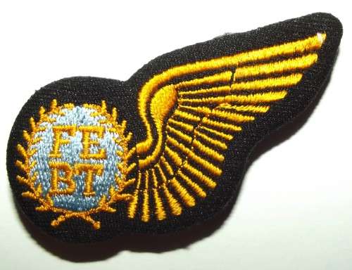 SAAF Flight Engineer Embroidered Hard Backing Wing With Pins