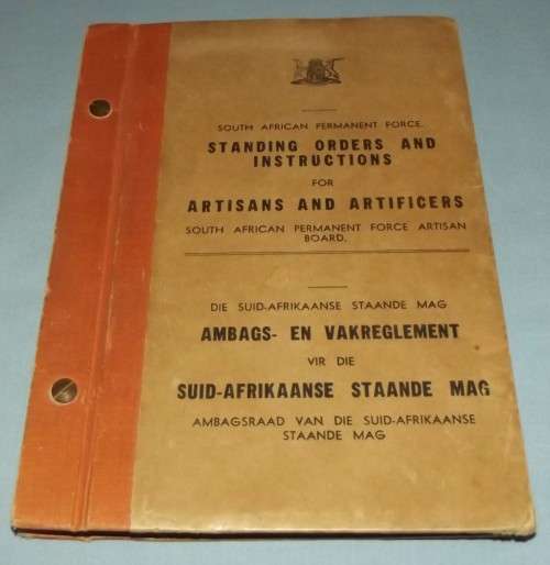 SA Permanent Force Standing Orders and Instructions for Artisans and Artificers Book