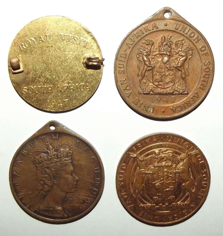 4 Old South African Royal Visit and Coronation Items