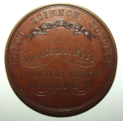 1898 British Leith Science College Large Bronze Medal to Williamina Ross