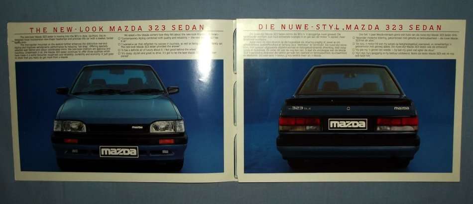 1990`s Mazda 323 South African Bilingual Car Sales Brochure