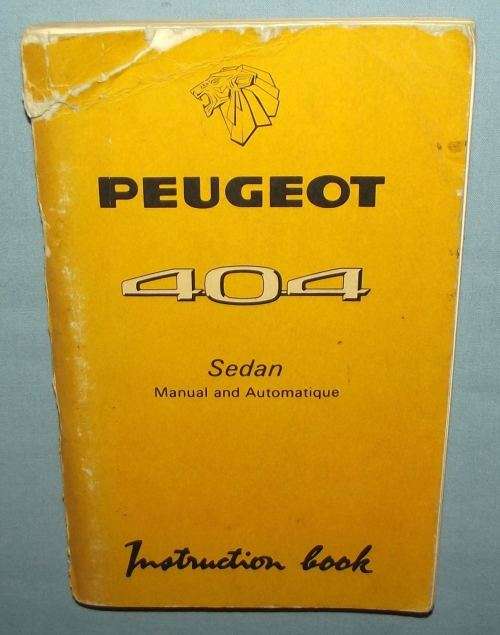 1960's Peugeot 404 Sedan South African Bilingual Owner's Instruction Book