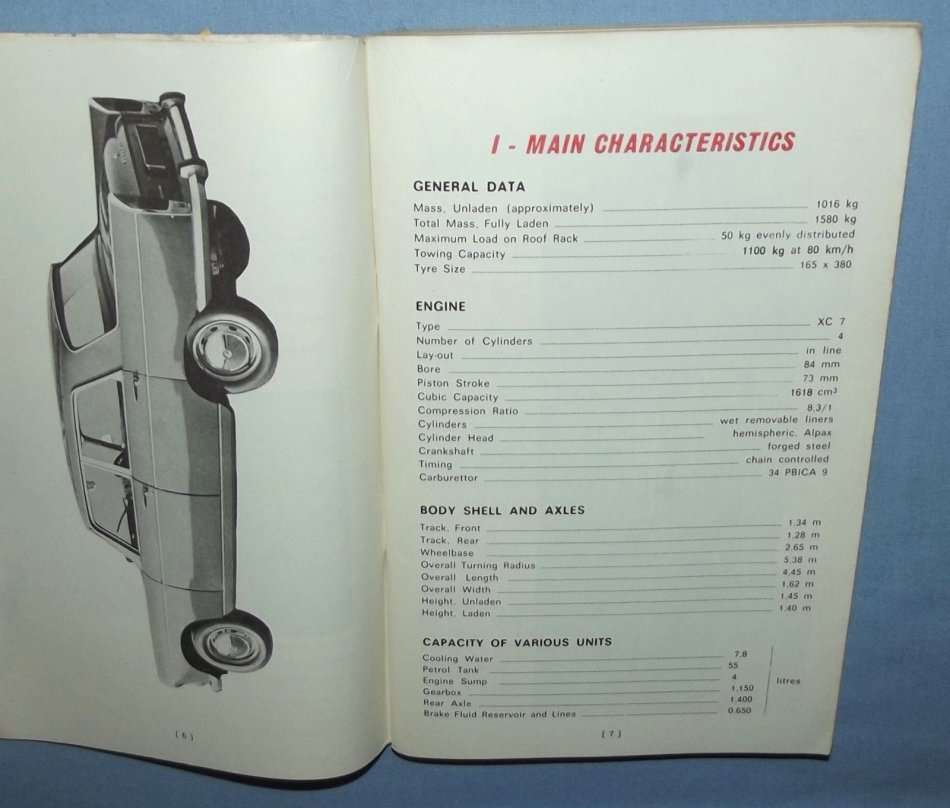 1960's Peugeot 404 Sedan South African Bilingual Owner's Instruction Book