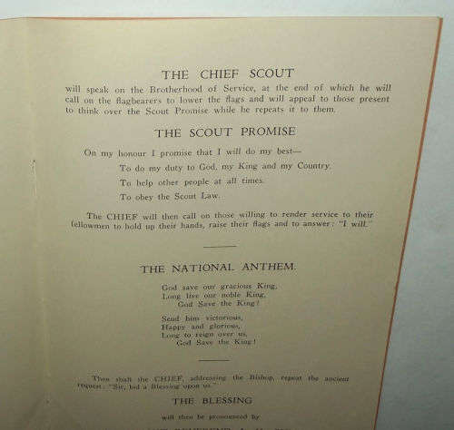12 January 1936 South African Boy Scouts Jamboree Scout Service Programme